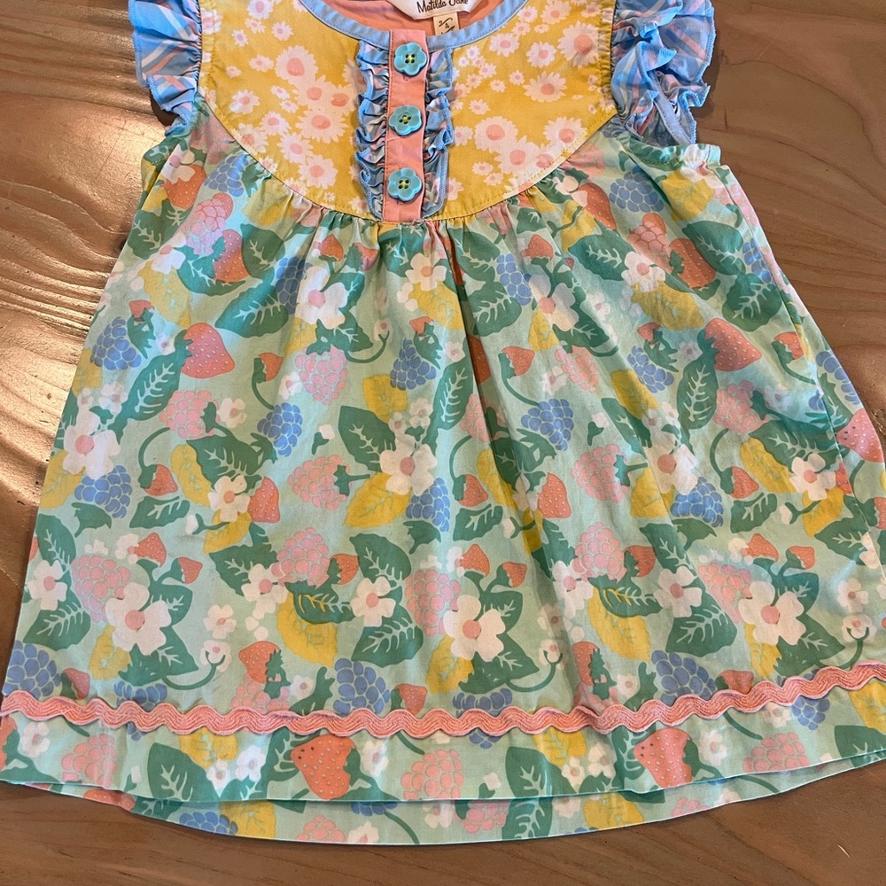 Floral Kids Dress with Ruffle Sleeves